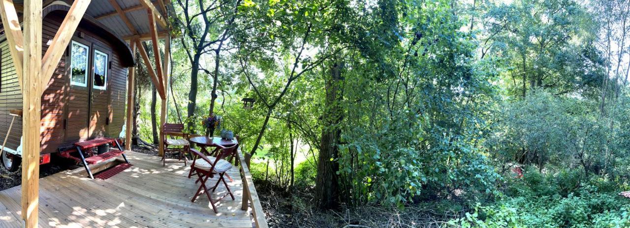 Historischer Zirkuswagen Mit Terrasse Und Blick Ins Gruene Witzenhausen Εξωτερικό φωτογραφία